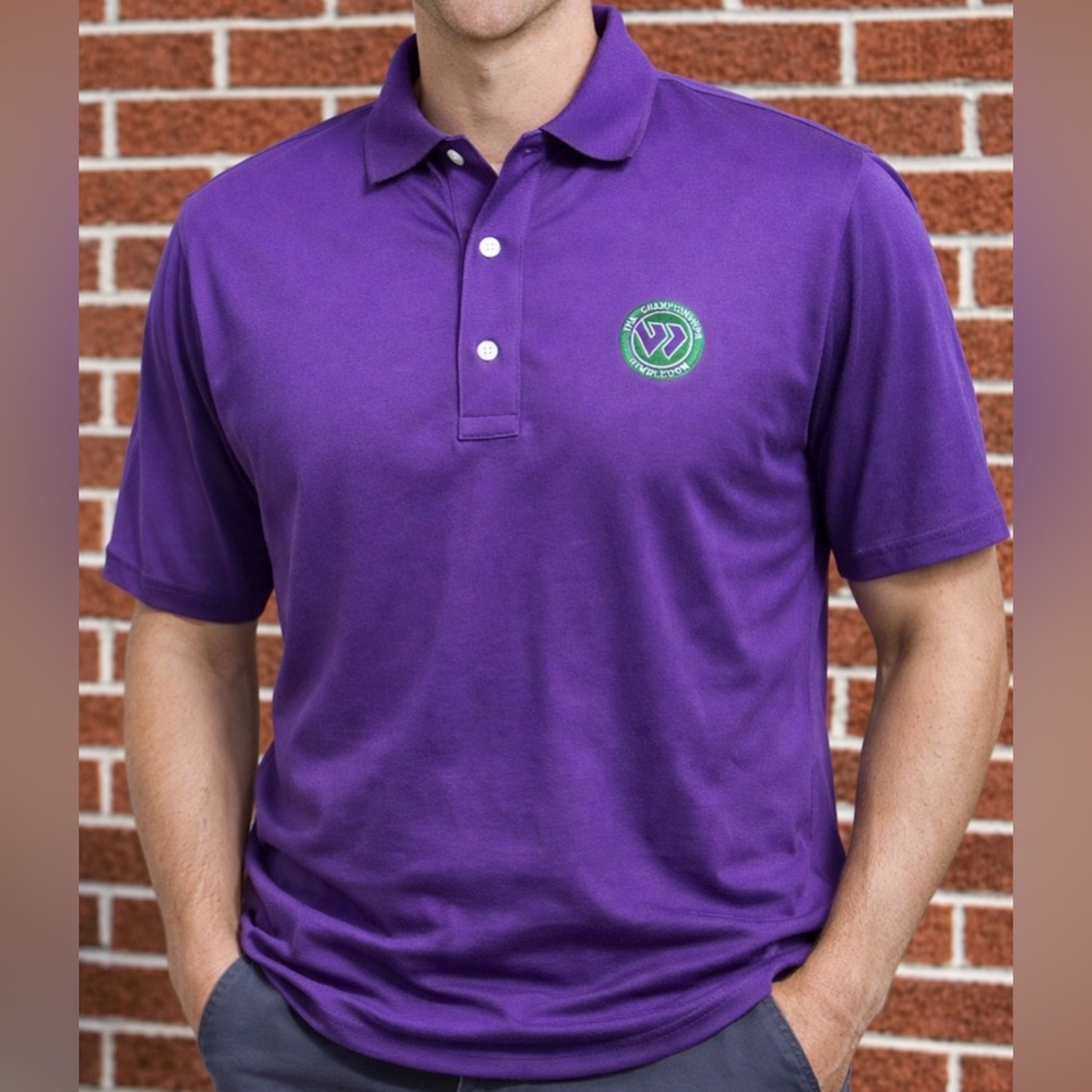 -WIMBLEDON 1984-85 The Championships Purple Polo S/S VINTAGE Shirt Men's Size L